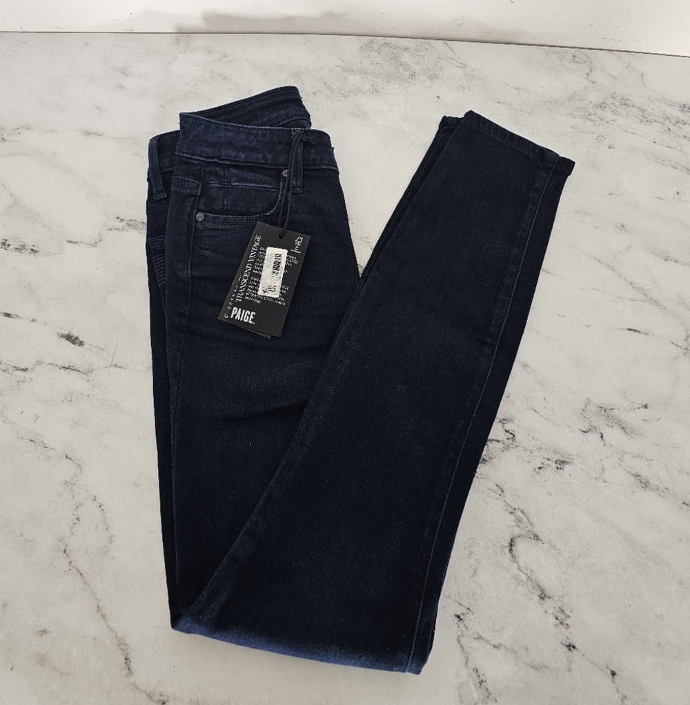 PAIGE Hoxton Ankle Midnight Blue High Rise Skinny Jeans 23 NWT - Picture 3 of 9